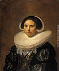 Portrait of a woman, possibly Sara Wolphaerts van Diemen by Frans Hals